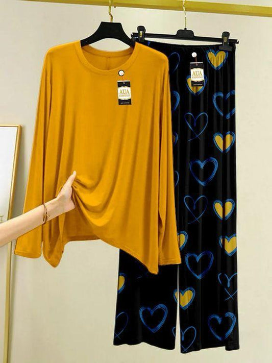 2 Pcs Women's Stitched Cotton Jersey Printed Night Suit