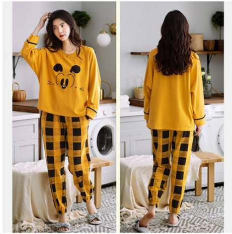 2 Pcs Women's Stitched Cotton Jersey Printed Night Suit