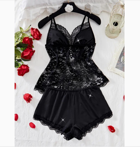 Net Plain Comfortable And Lightweight Lingerie Set