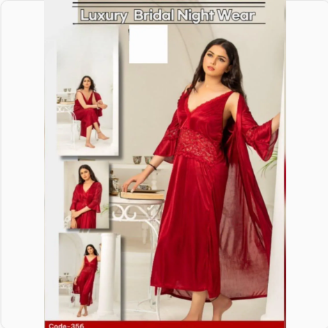 2 pcs Jersey Lace Light Weight Nightwear Set