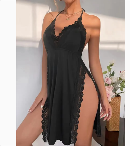 1 Pc Women's Stitched Silk Plain Night Gown