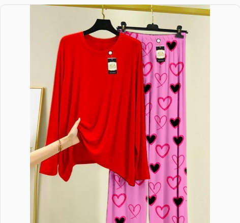 2 Pcs Women's Stitched Cotton Jersey Printed Night Suit